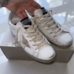 Golden Goose Superstar Classic White/Gold Size 38 - Like New